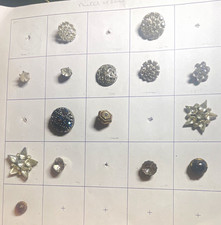 15 Vintage Original Rhinestone Button Lot Crystal-glass-metal   picture