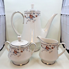 Pristine VINTAGE Noritake Adagio Coffee Pot & Creamer & Sugar Bowl w/lid EUC picture