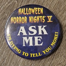 1995 Universal Orlando Halloween Horror Nights Team Member Button RARE picture