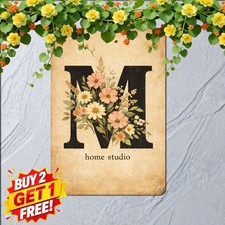 Personalized Monogram Letter W Custom Family Plaque Retro Metal Tin Sign picture