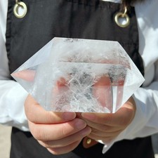 1.5LB Natural Clear Quartz Obelisk Crystal Double Point Healing G8130 picture