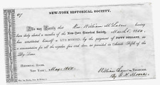 1850 New York Historical Society Life Membership Rate Vintage Americana picture