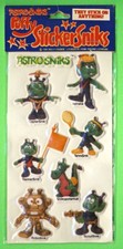 1983 ASTROSNIKS 3-D Puffy Stickers SNIKS Retro Futuristic Bullyland MINT SEALED picture
