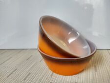 Set of 2 Anchor Hocking Fire King Brown Orange Ombre 5” Bowls picture