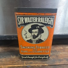 VERY RARE single line sir walter tobacco pocket tin picture