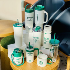 New Starbucks 2026 White &Green Collection Series Tumbler Travel Mug Ceramic Cup picture