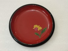 Vintage Benbo Ryukyu Urushi Ware Red Lacquer Candy Bowl Okinawa Japan Yuuna 10.5 picture