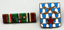WWII 16th Infantry Regiment DI Unit Pin & EAME European Campaign Ribbon Bar picture
