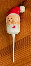 1 VINTAGE PLASTIC SANTA HEAD TOOTHPICK/TOPPER picture