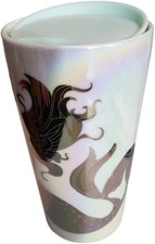 Starbucks Winter 2021 Ceramic Tumbler Pearl White Iridescent Siren Mermaid 12oz picture