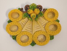 Vtg Rare Lemon Votive Candle Holder Decor Yellow Italian 90's Cottagecore Fruit picture
