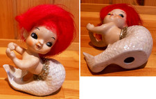 Retro Doll Mermaid Figurine, 14cm, Vintage, Collectible, Showa Era From Japan picture