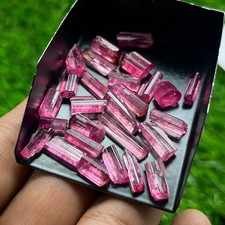 Natural Vivid Pink Tourmaline Rough Lot 46 Ct, Nigeria Rubellite Crystals,27 Pcs picture