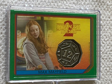 2019 Topps Stranger Things 2 #CM-XD Max Mayfield D&D Dice Medallion GREEN 36/50 picture