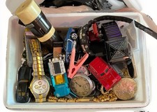 Vintage Junk Drawer Treasure Lot – Watches, Jewelry, Miniature Toys & More picture