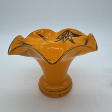 Antique Vintage 1920’s Czech Art Tango Glass Deco Vase - HTF Color and Detailing picture