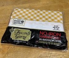 Vtg Foxcroft Garza Full Flat Sheet Orange Plaid Check Perm Press Retro NOS picture