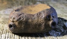 Extremely Rare Celtic Iron Age Therianthropic Quartzite Tallow-Lamp Double Bears picture