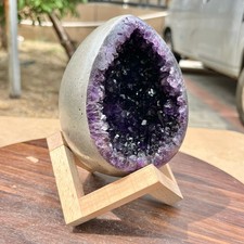 2.38LB Rare Uruguayan amethyst dragon egg cave decoration+base picture