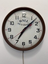 Fine Rare Vintage Ball Standard Railroad Electric Wall Clock By GE Model 66130 picture