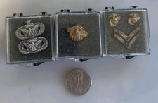 Vintage WWII Sterling SS Ruptured Duck Air Force and Marine Insignia in cases picture