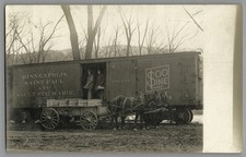 RPPC Soo Line Minneapolis St Paul Sault Ste Marie RR Boxcar Freight Horse Wagon picture