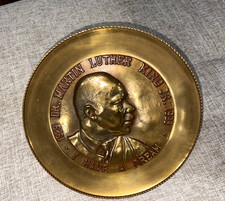 Vintage 1968 Dr. Martin Luther King Jr Commemorative Brass/Bronze Plate picture