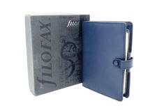 Filofax Piccadilly Pocket Leather Navy Blue Agenda Organizer - New Box picture