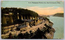 K29/ East Liverpool Ohio Postcard c1910 Thompson Pottery Kilns River 93 picture