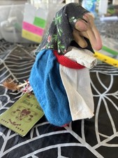 Vintage 1970's Norwegian Kitchen Witch Hanging Good Luck Charm Doll Glasswerks picture