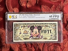 2005A $50 Mickey Mouse Disney Dollar 50th Anniversary PCGS Certified 65 PPQ picture