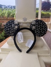 Disney Park 2026 Black Crown Star Rhinestone Celestial Halo Jeweled Minnie Ears picture