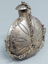 Early 20th Century Navajo  Silver Tobacco Canteen. picture