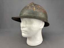 Original WW1 French Adrian M15 Helmet, Green, No Emblem/Liner/Chinstrap (7M) picture