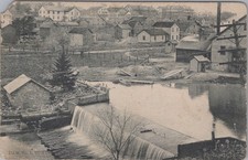 Dam No 1 Tobyhanna PA Pocono Lumber Mill Waterfall Timber Logs 1908 Postcard picture