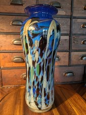 14 INCH Art For Us Studio NEW YORK Unique Abstract Large Hand Blown Glass Vase picture