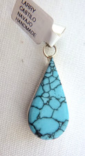 NWT Navajo Larry Castilo 2-Sided Reversable Pendant 925 Sterling Silver 1.75 In picture