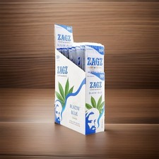 ZAGZ Rolling Paper Organic Wrap BLAZIN BLUE Full Box 25 PACK Karma 50 Wraps NEW picture