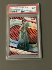 2025 Topps Chrome Disney Princess Jasmine Mickey Red & Black Refractor /28 PSA 9 picture