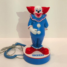 Vintage Telemania Bozo the Clown Corded Push-Button Telephone, 1988 picture