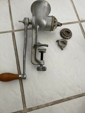 Vintage Universal No 2 Food Chopper Meat Grinder Hand Crank CastIron Wood Handle picture