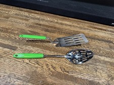 VTG Kitchen Utensils by EKCO Stainless Steel Heads & Green Nylon Handles. USA picture