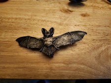 Vintage Gothic VAMPIRE BAT Belt Buckle Marked 1978 Indiana Metal 5 ” Long picture
