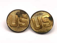 US Army Type 2 Collar Disc Pair Screwback 1926 1937 Pre WWII Enlisted picture