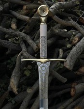 Handmade Damascus Steel Sword: Authentic Medieval Replica, Gift for Collectors.. picture