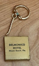 Vintage 1950s Miami Beach Florida Delmonico Hotel Keychain Photo Locket picture