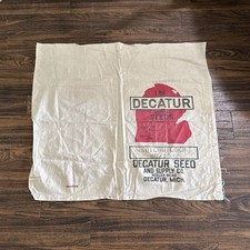 Vintage Decatur Michigan Seed Supply Co Michigan Canvas Bag Unsewed Home Decor picture
