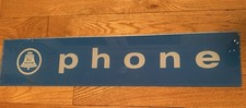 Vintage BELL SYSTEM Glass MCM Public Telephone Phone Booth Payphone Sign Insert picture
