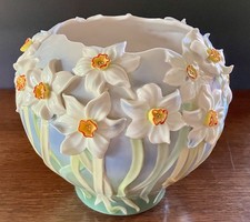 Franz Porcelain Collection-Daffodil Flowe Larger Vase/Bowl FZ01099 picture