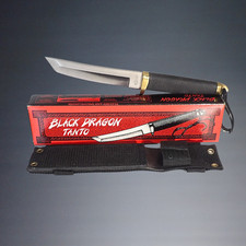 VINTAGE 1994 BLACK DRAGON TANTO FIXED STAINLESS BLADE KNIFE #UC248 NEW IN BOX picture